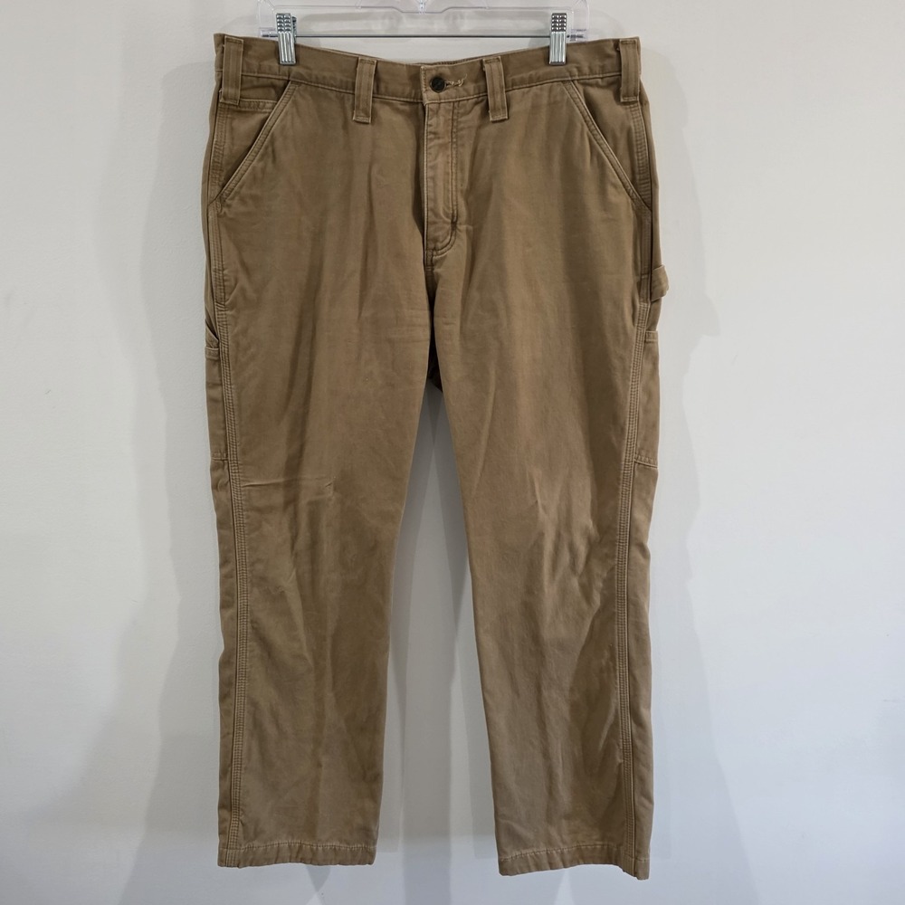 Carhartt Mens Flannel Blanket Lined Canvas Work Pants Size‎ 36 X 30 Relaxed Fit